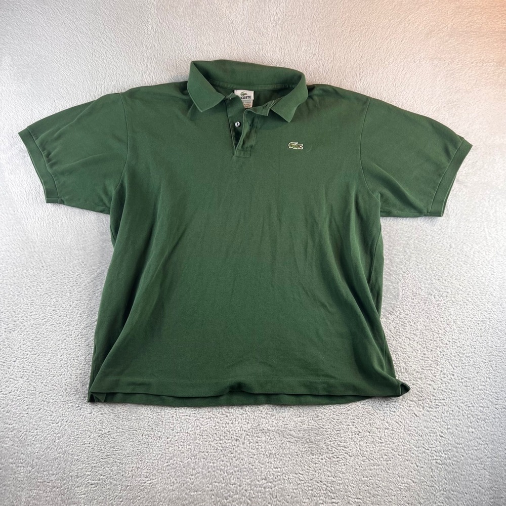 Lacoste Mens Short Sleeve Cotton Pique Polo Shirt Green Size 7 XL 5191L